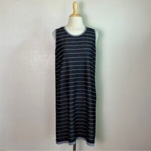 Lands' End Black and White Striped Mini Dress